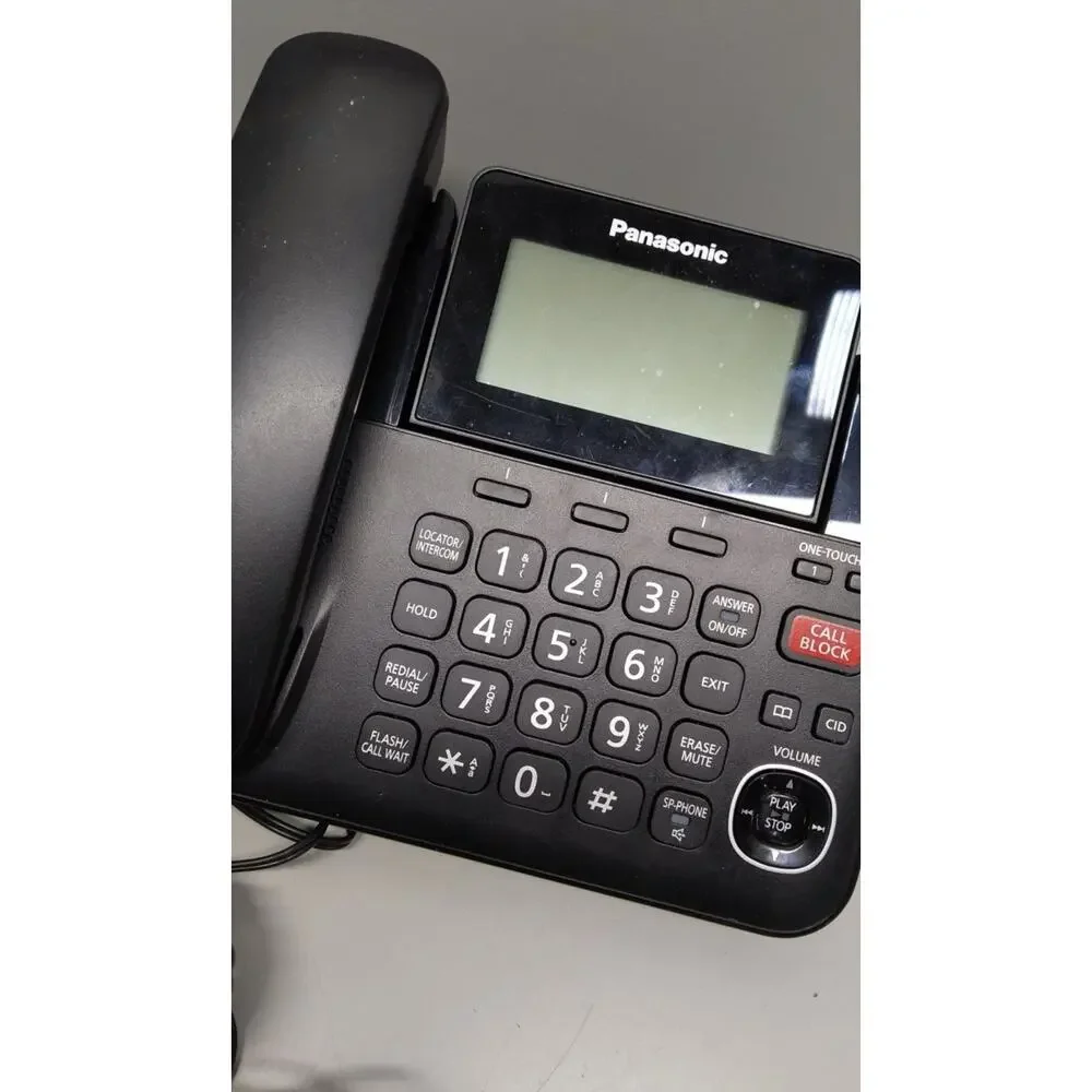 Panasonic Corded Phone/Cordless Phone with Answering Machine, Advanced Call Bloc